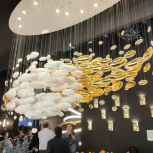 Modern Artistic Unique Golden Dragon Egg Chandelier for Staircase Hotel