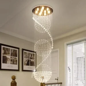 Modern Spiral Sphere Raindrop Crystal Chandelier Lighting