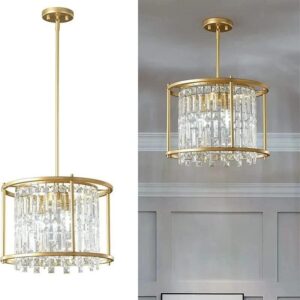 Crystal Hanging Ceiling Pendant Light for Living Room Dining Bedroom