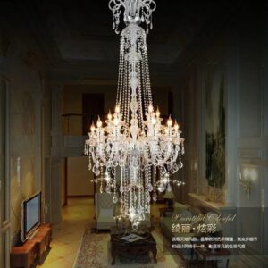 Large Extra Long Stair Crystal Chandelier K9