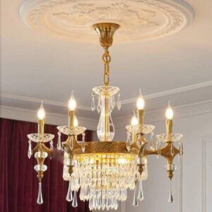 French Crystal All Copper Chandelier European Luxury
