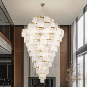 High Ceiling Stairwell Crystal Chandelier Modern Lighting