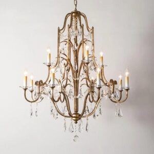 Wrought iron Gold Crystal Chandelier Home Lighting
