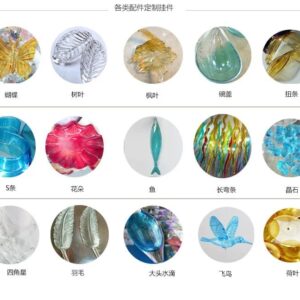 DIY Custom Handmade Glass Leaves Drops Decoration Chandeliers Parts