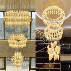 Modern Ceramic Ceiling Chandelier Custom Made For Staircase Loft Stairway