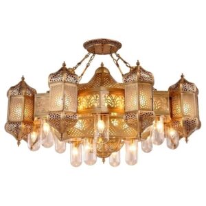 Handmade Retro Style Copper Chandelier Hotel Church Villa Lighting Decoration